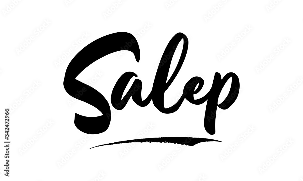 Salep Calligraphy Black Color Text On White Background Salep Calligraphy Black Color Text On White Background