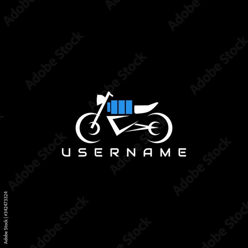Electric motorcycle logo design vector