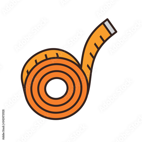 measure tape icon in trendy flat style