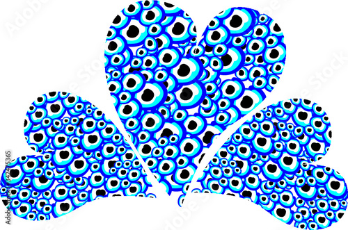 Evil eye bead print embroidery graphic design vector art