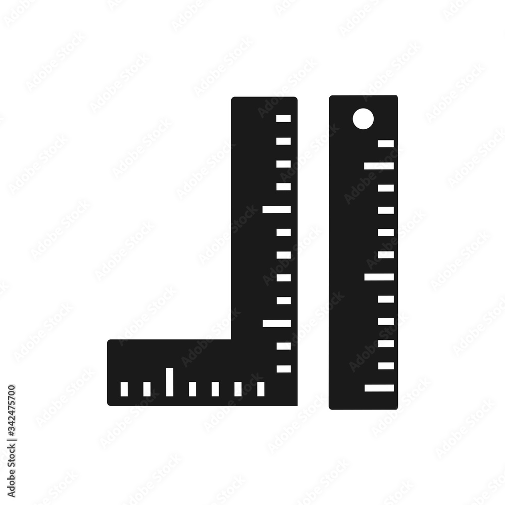 ruler vector icon, ruler in trendy flat style, measure icon