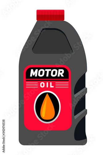 Car motor oil canister isolated on white backdrop
