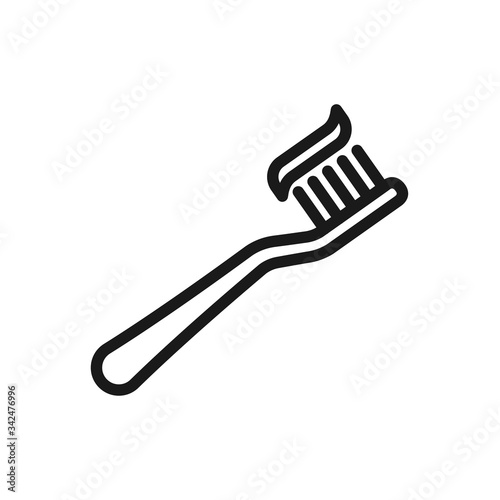 toothbrush icon in trendy flat design