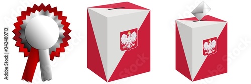 The ballot box for the pre-Roman elections in Poland and cotillion-style decorations for national holidays.
