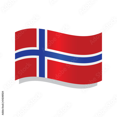 Waving flag of Norway