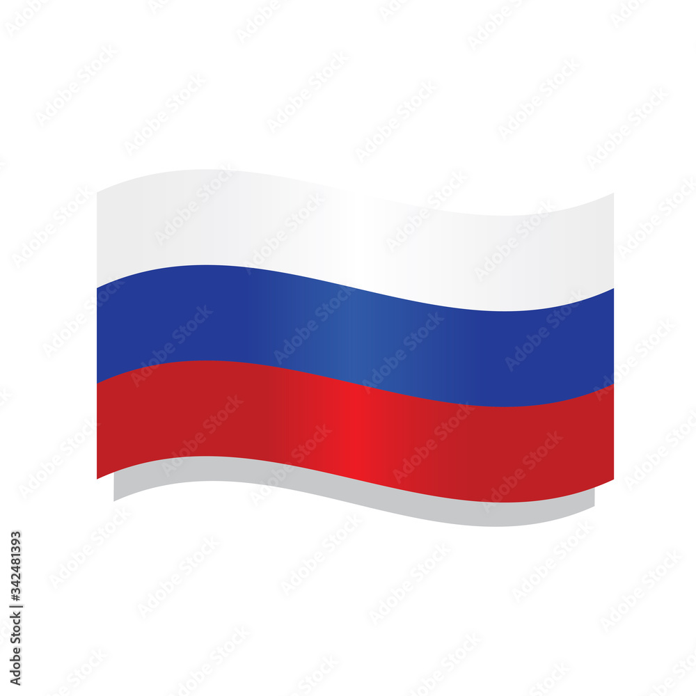 Fototapeta premium Waving flag of Russia
