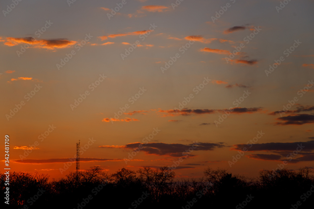 Fototapeta premium sunset over the lake