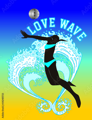 beach volley palm beach graphic design vector art