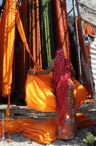 woman , textile Industry , rural Rajasthan, India 