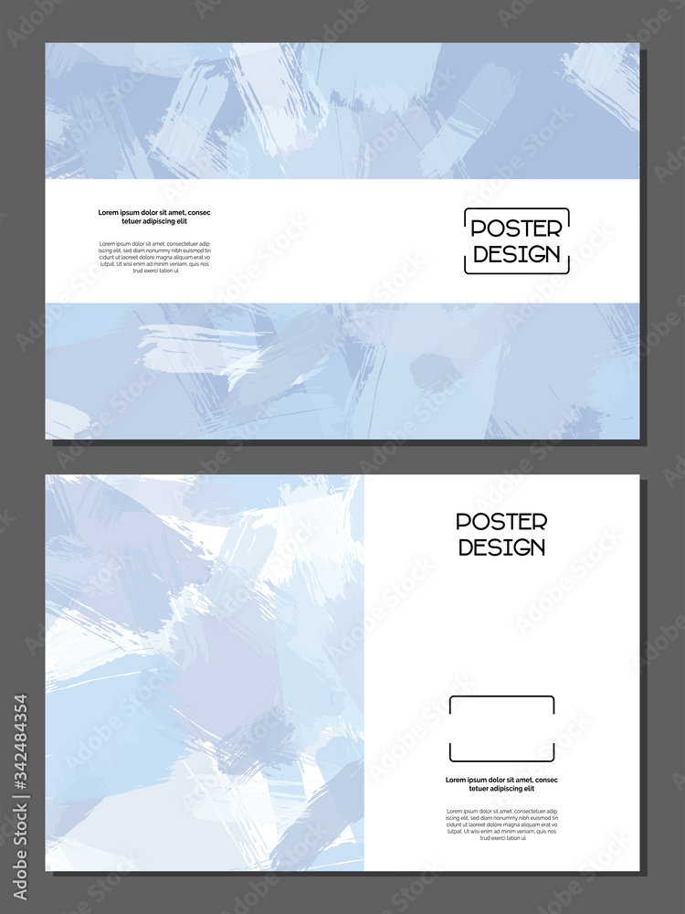 Poster templates. Abstract universal designs set pastel blue texture