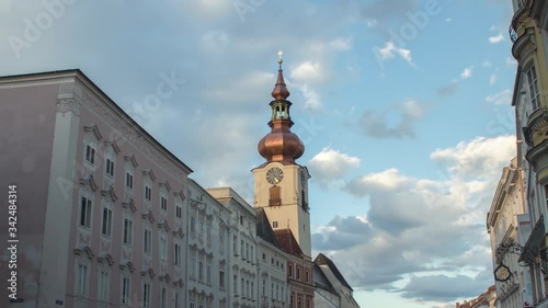 Wels, Austria Old Town Hyperlapse (Stadtpfarkirche)