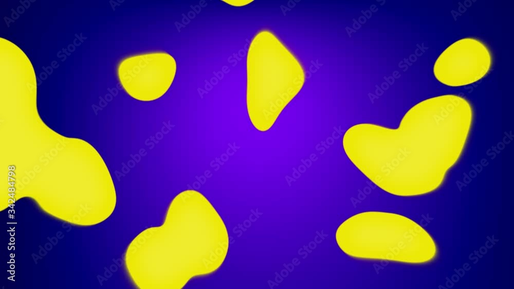 Lava Lamp Animation Bright Yellow Color on a Purple Background