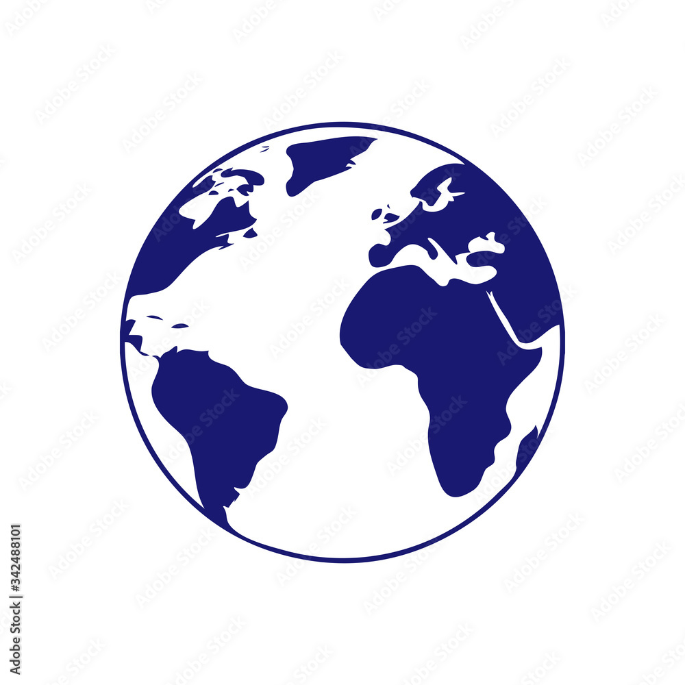 Obraz premium Globe icon. Earth planet. World sign. Vector Illustration.