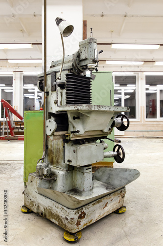 Drilling machine in the production hall