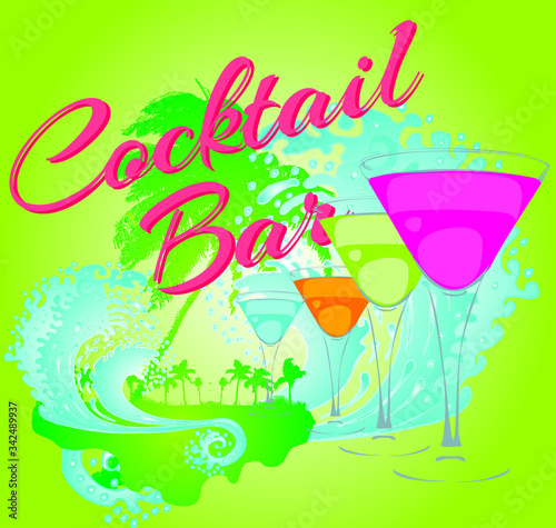 cocktail glasses graphic design vector art