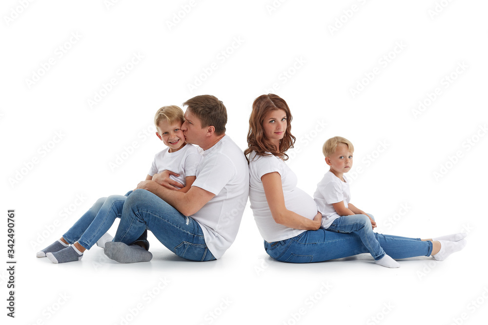 Happy family with two children Happy family with two children