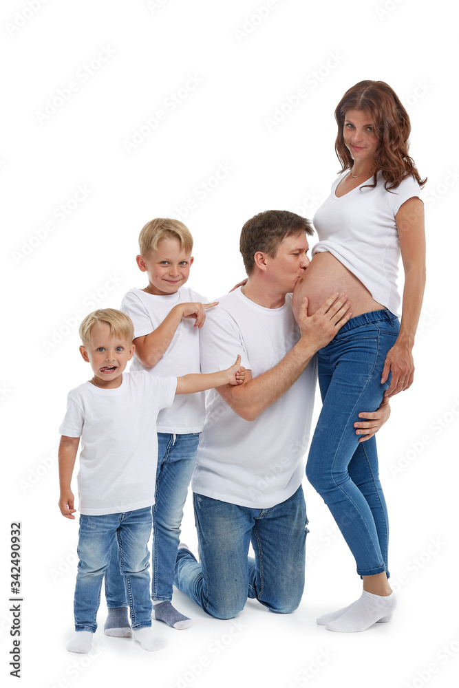 Happy family with two children Happy family with two children