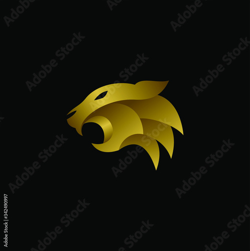 Golden Tiger Vector Logo Concept