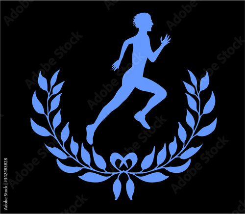 t shirt print design on runner theme vector art