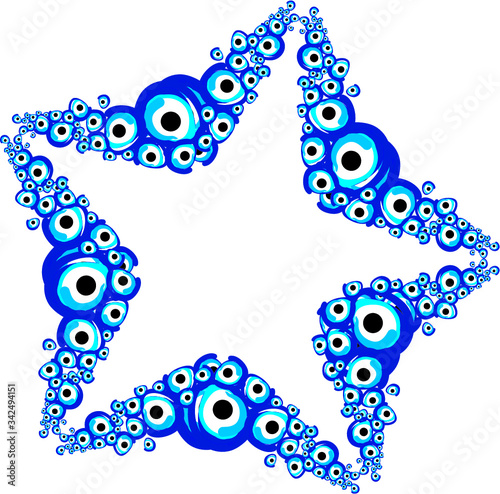 Evil eye bead print embroidery graphic design vector art