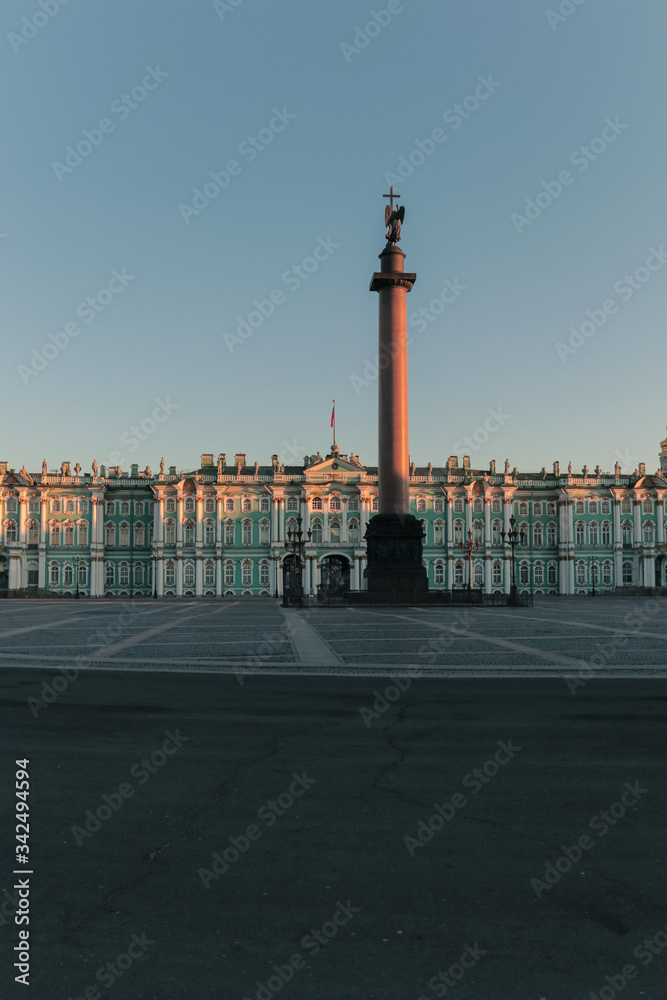 The Alexander column, the Hermitage without people