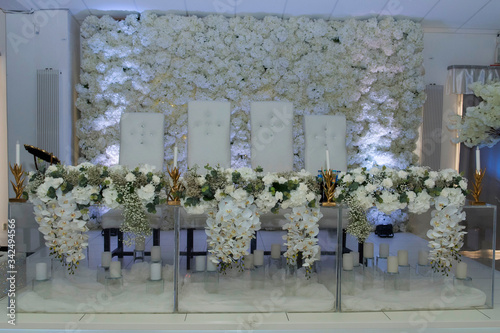 wedding background with different designs and flowers © Amer
