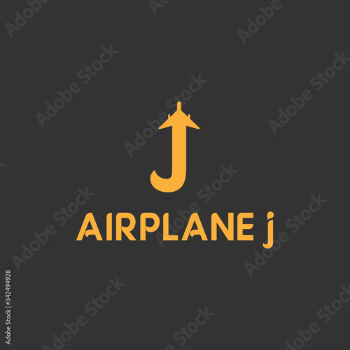 vector illustration initial j travel logo design orange color