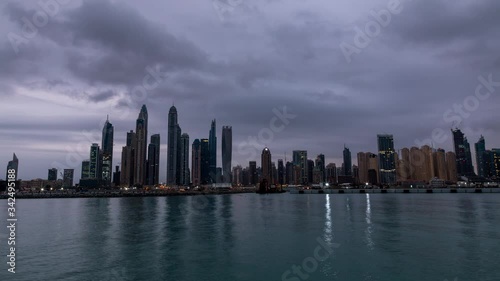 Wallpaper Mural Timelapse of skyscrapers in Dubai Marina, Sunrise, Dubai, UAE Torontodigital.ca