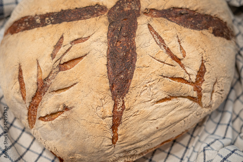 Wheat ear scored home made sourdough bread 