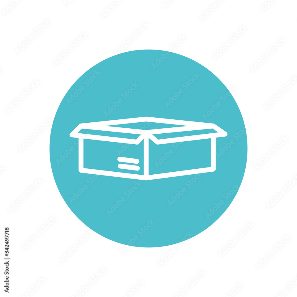 opened box icon, block line style opened box icon, block line style