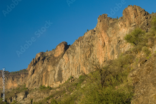 Cliff in the Roque Nublo Natural Monument. The Nublo Rural Park. Tejeda. Gran Canaria. Canary Islands. Spain.