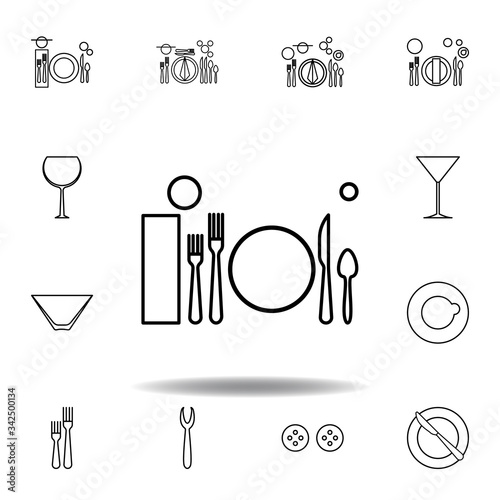 Lunch  table etiquette icon. Set can be used for web  logo  mobile app  UI  UX on white background