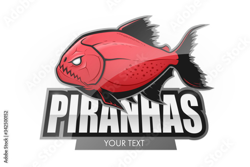 Modern professional piranha logo for a sport team