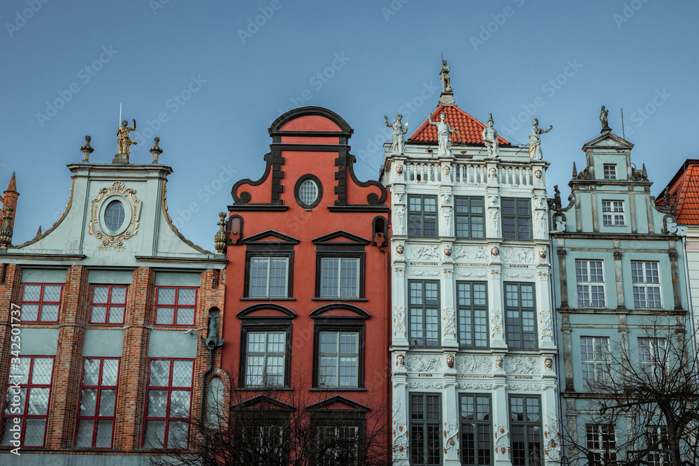 The old town of Gdansk (Gdańsk) in Poland (Polska).