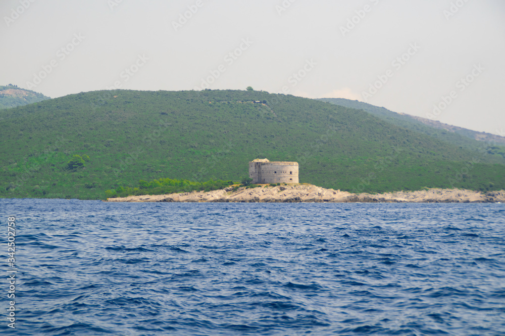 Old Austrian Arza Fortress on Lustica Peninsula. Boka-Kotor Bay. Montenegro.
