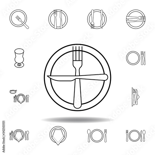 Next dish, table etiquette icon. Set can be used for web, logo, mobile app, UI, UX on white background