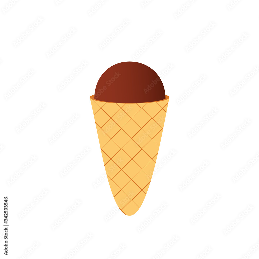 Ice cream icons set on a white background. Cartoon design, realistic