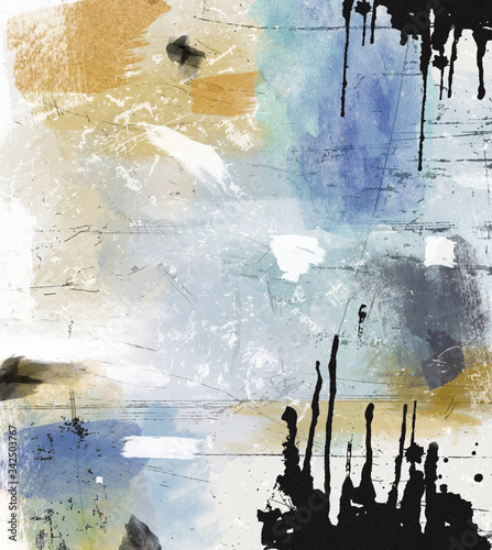 Modern art. Colorful contemporary artwork. Color strokes of paint. Brush Strokes on abstract background. Brush painting.