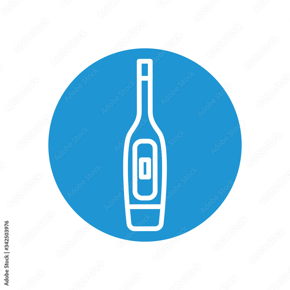 digital thermometer icon, line block style digital thermometer icon, line block style