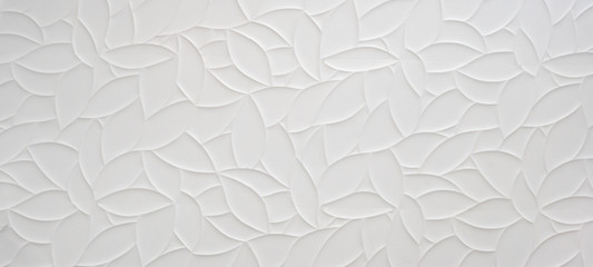 Papier peint photo Couloir et Hall Feuilles géométriques blanches 3D panoramiques  © Corri Seizinger