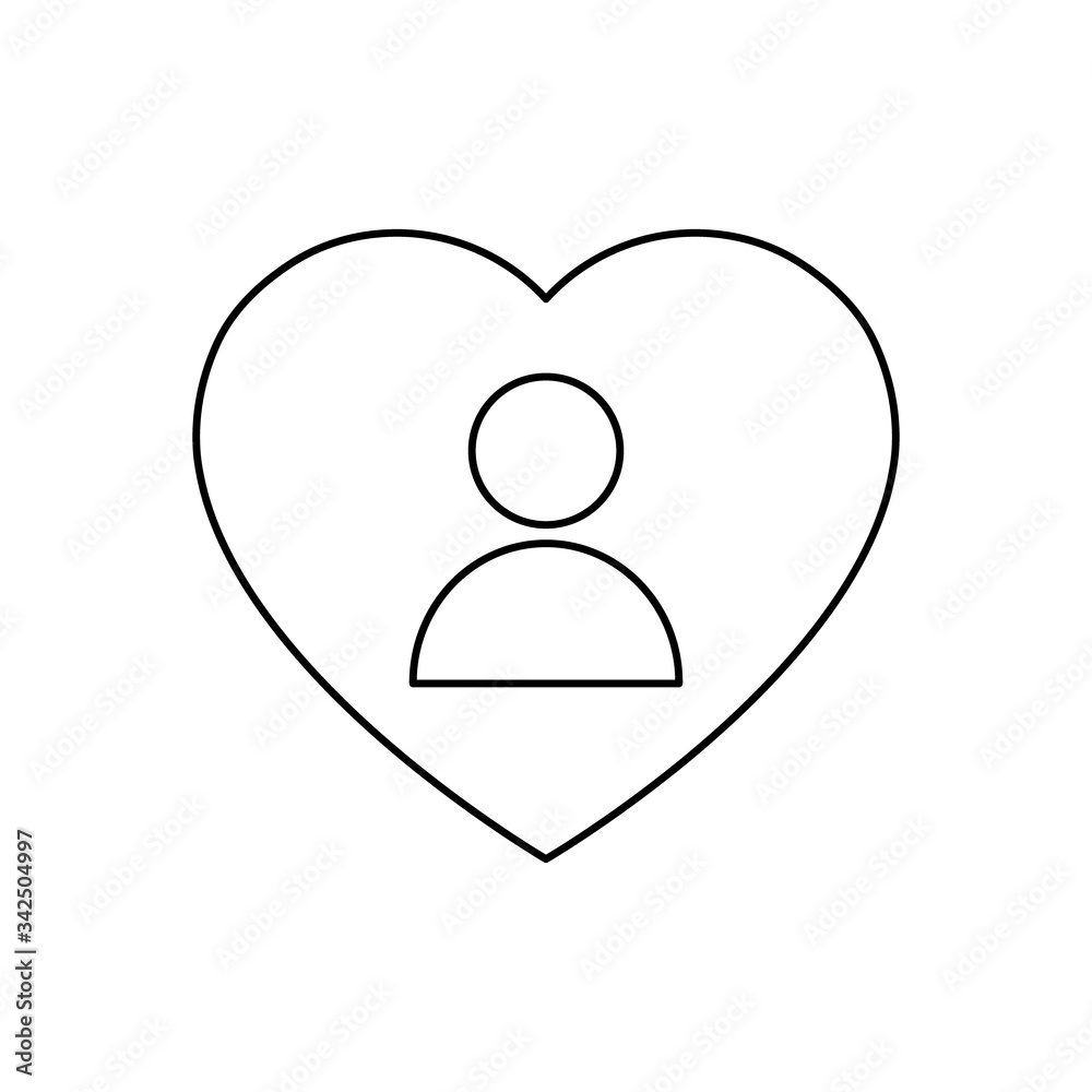 People icon in heart. Voluntary vector illustration isolated on white. People icon in heart. Voluntary vector illustration isolated on white.