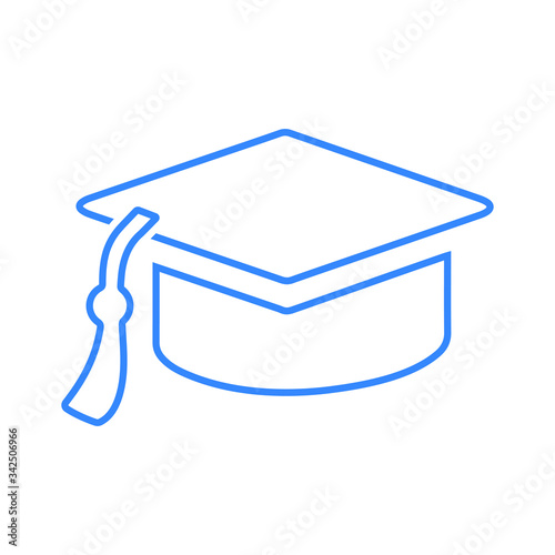 Mortar board line icon, convocation hat, cap