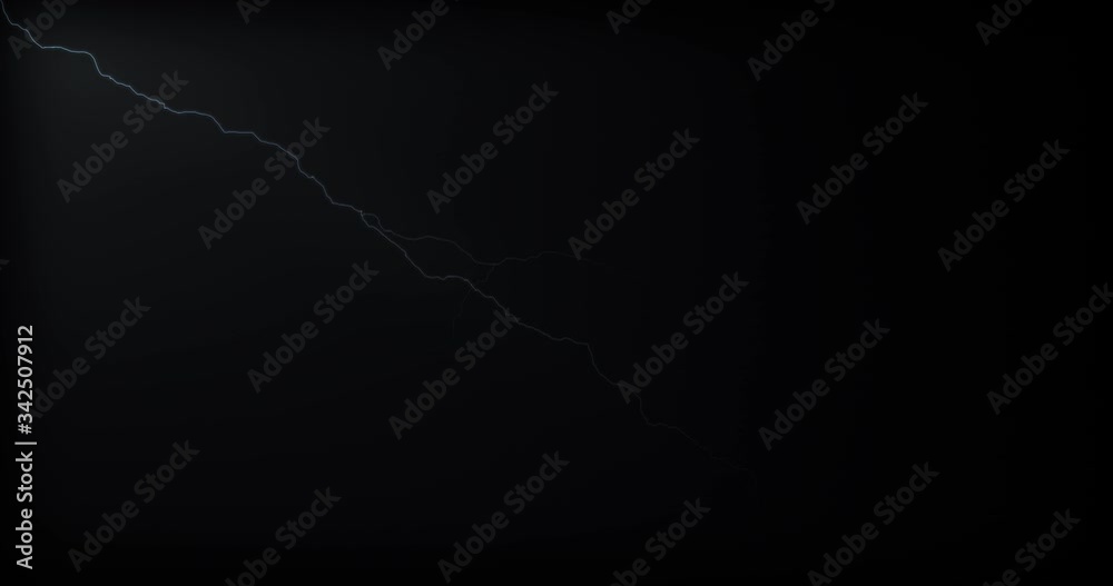 Lightning strikes on a black background with realistic reflections Lightning strikes on a black background with realistic reflections