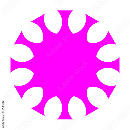 cov sars 2 - coronavirus icon sign symbol, purple pink simple flat - vector