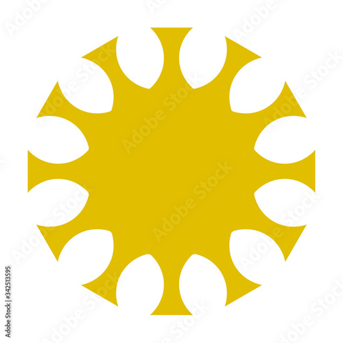 cov sars 2 - coronavirus icon sign symbol, golden simple flat - vector