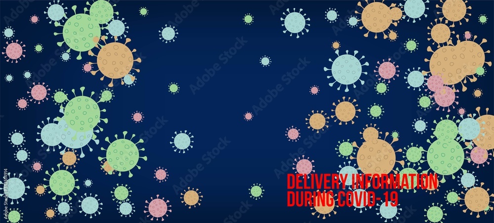 Delivery During COVID-19 Banner. Virus Protection Flat Corona Web 