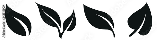 Leaf icon set.Ecology nature element vector icon collection.Leaf set design.Vector illusstration