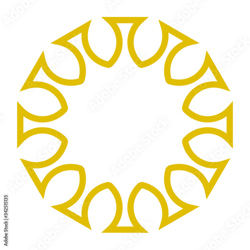 cov sars 2 - coronavirus icon sign symbol, golden simple outline flat - vector