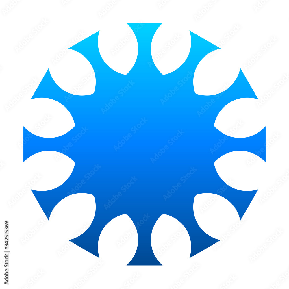 cov sars 2 - coronavirus icon sign symbol, blue gradient flat - vector
