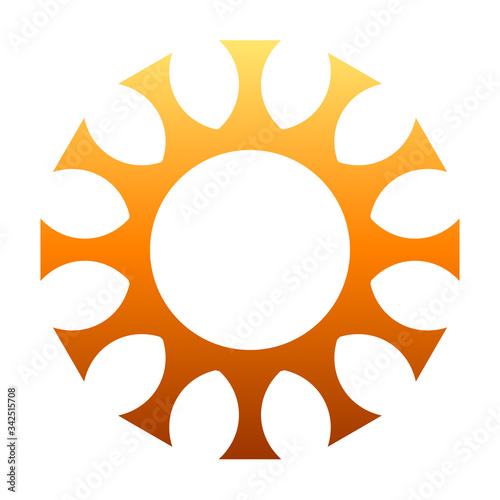cov sars 2 - coronavirus icon sign symbol, orange gradient outline flat - vector